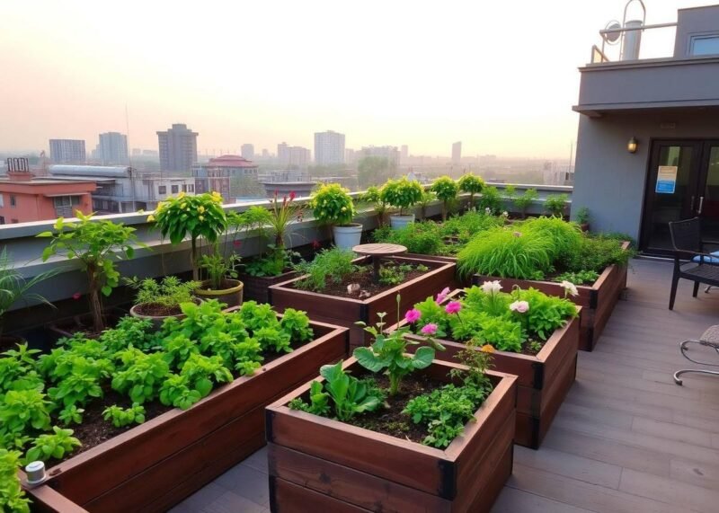 Rooftop garden in Dhaka